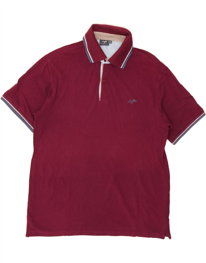 LOTTO Mens Polo Shirt 2XL Burgundy Cotton Vintage Lotto and Second-Hand Lotto from Messina Hembry 