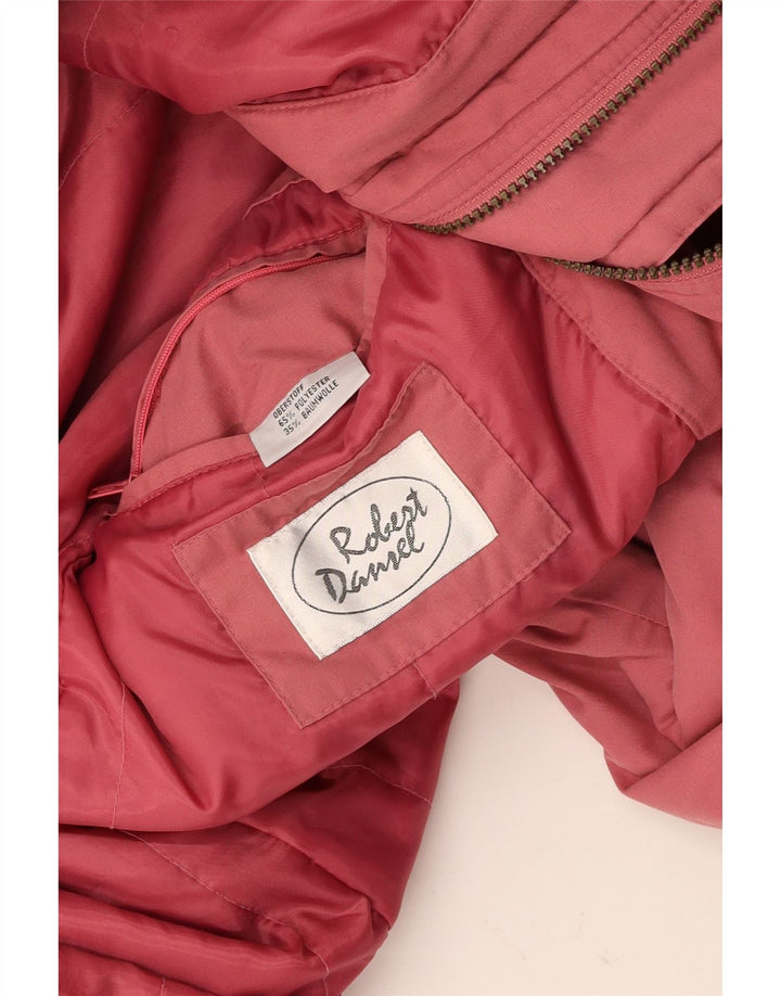 Trench coat feminino VINTAGE de grandes dimensões UK 16 poliéster rosa grande