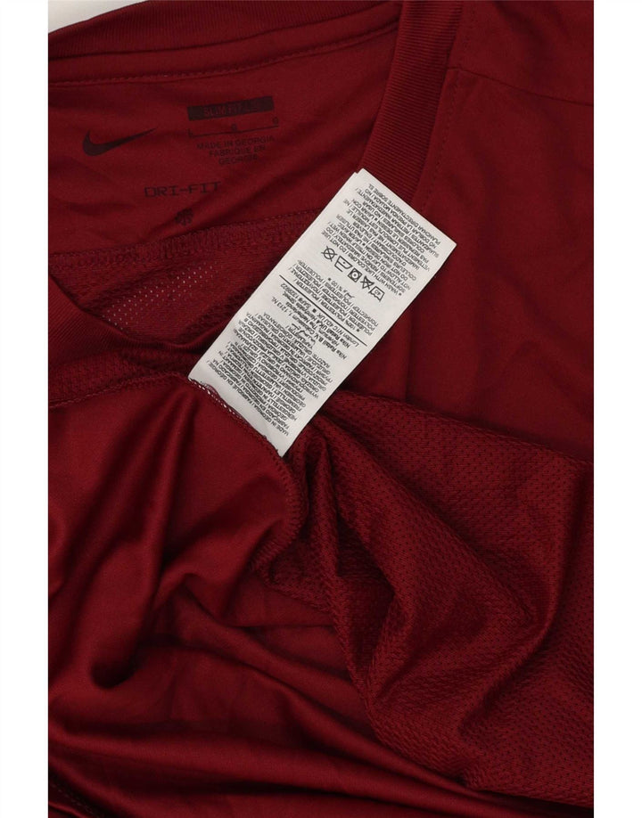 Camiseta Nike Masculina Dri Fit Slim Top Grande Poliéster Borgonha