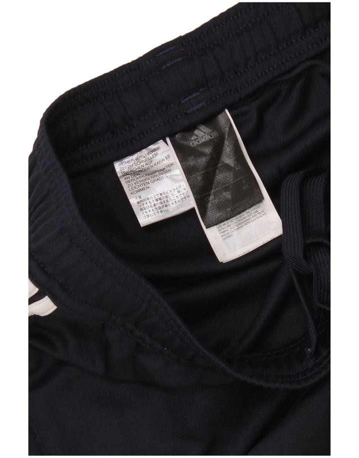 Calças de treino femininas Adidas UK 4 XS azul marinho poliéster