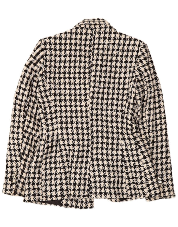 Jaqueta blazer feminina Zara com peito duplo Reino Unido 6 XS preto guingão poliéster