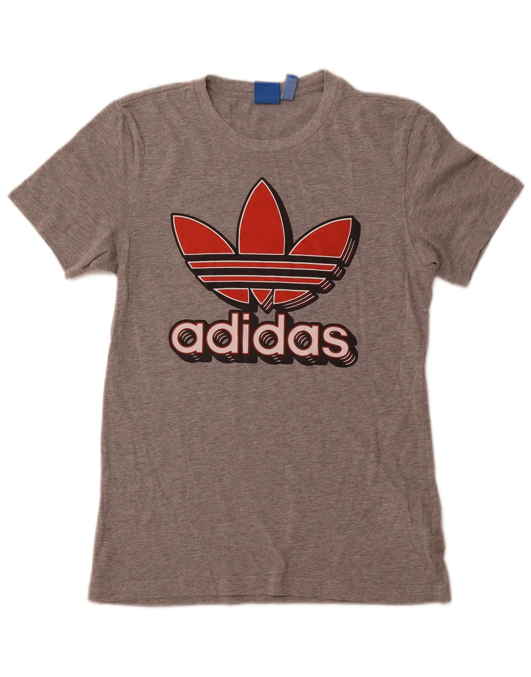 Camiseta feminina ADIDAS com estampa gráfica UK 10 Small Grey Flecked Cotton