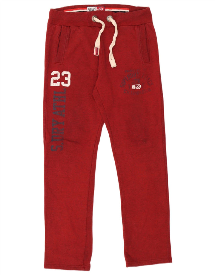 Calça de treino masculina Superdry Graphic pequena de algodão vermelho