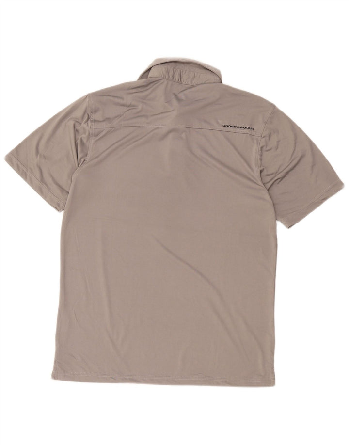 Camisa polo masculina Under Armour Heat Gear poliéster cinza médio