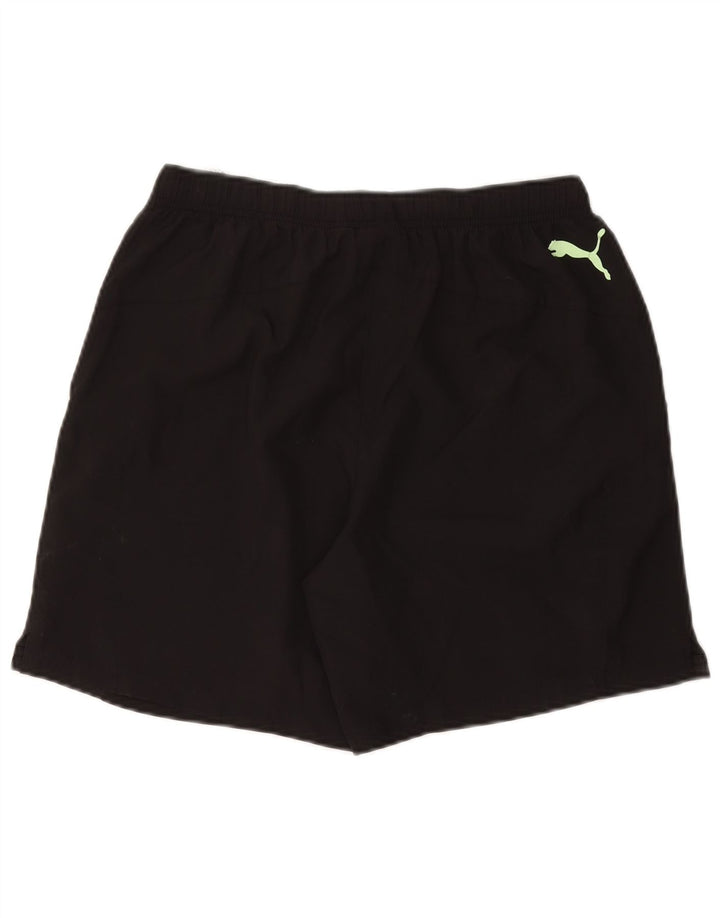 Shorts esportivos gráficos masculinos Puma médio preto poliéster
