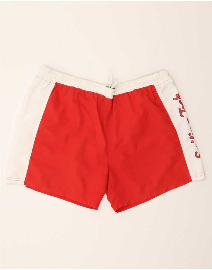 SERGIO TACCHINI Shorts de natação masculino gráfico XL vermelho colorblock poliéster