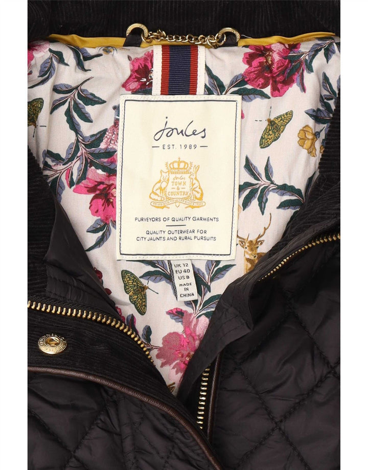 Jaqueta acolchoada feminina Joules UK 12 poliamida preta média