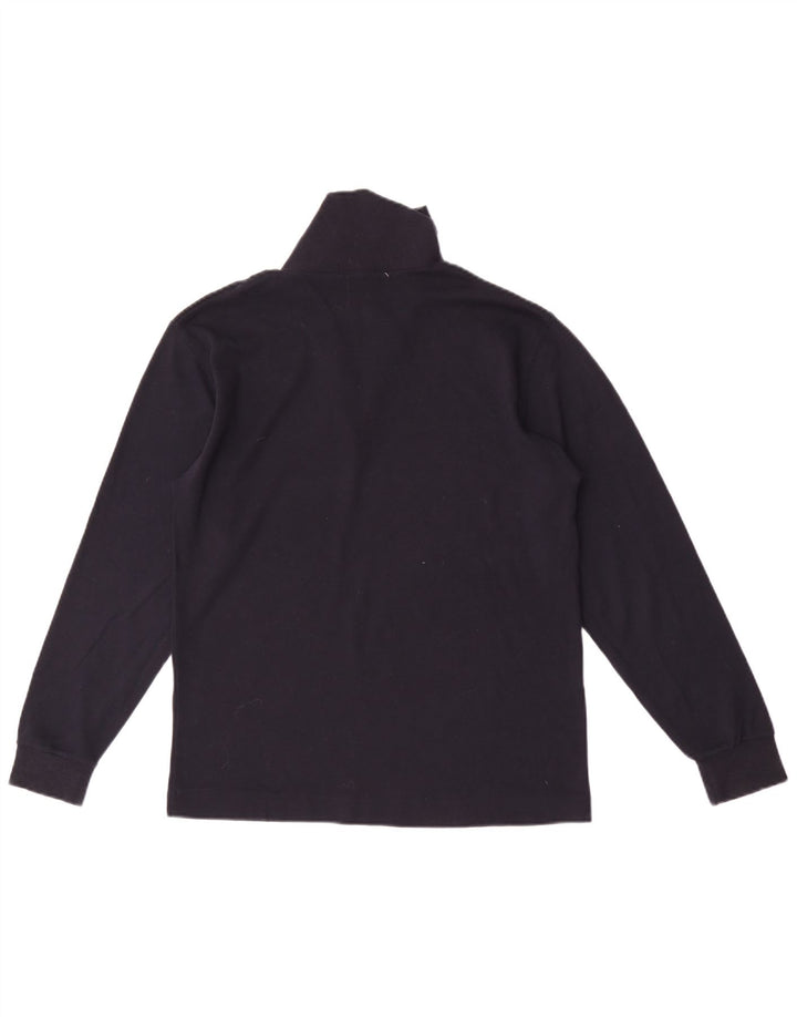 Fila Mens Zip Neck Top Manga Longa IT 46 Pequeno Algodão Azul Marinho