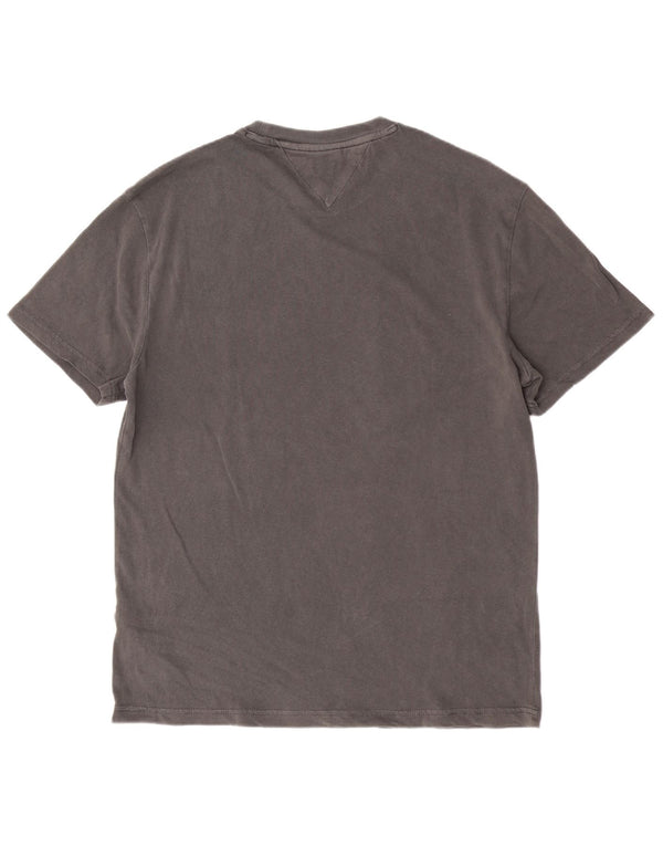 Tommy Hilfiger Camiseta masculina gráfica grande algodão cinza