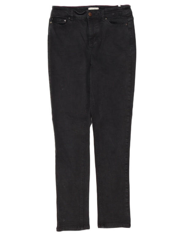 JOULES Calça jeans feminina slim UK 10 pequena W30 L30 algodão preto