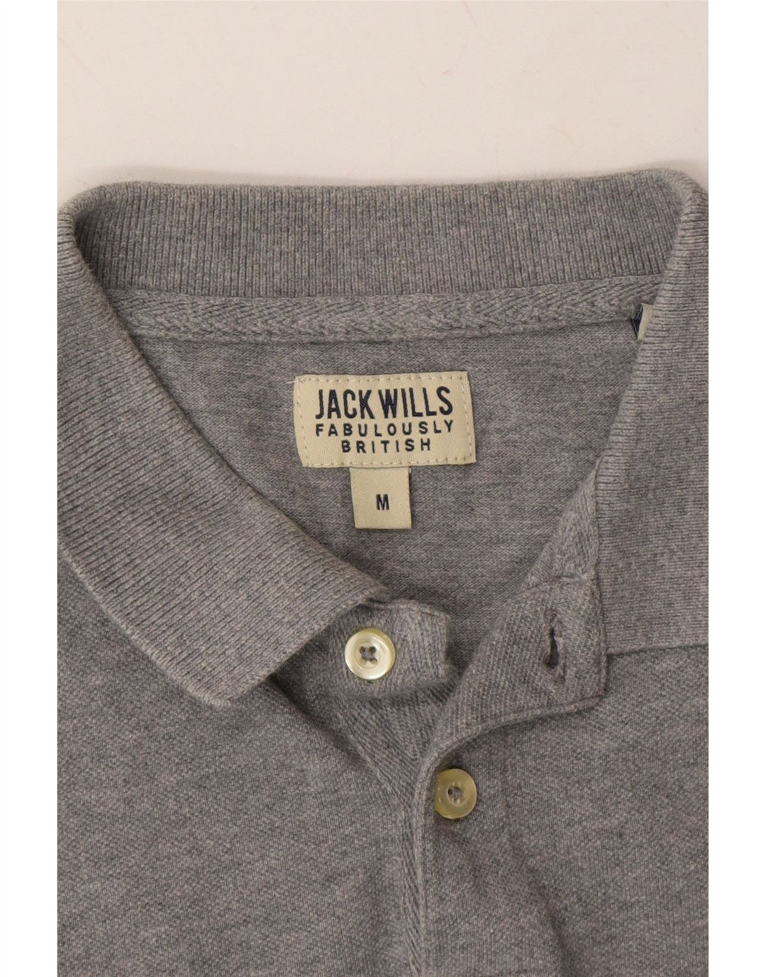 JACK WILLS Mens Polo Shirt Medium Grey Cotton Vintage Jack Wills and Second-Hand Jack Wills from Messina Hembry 