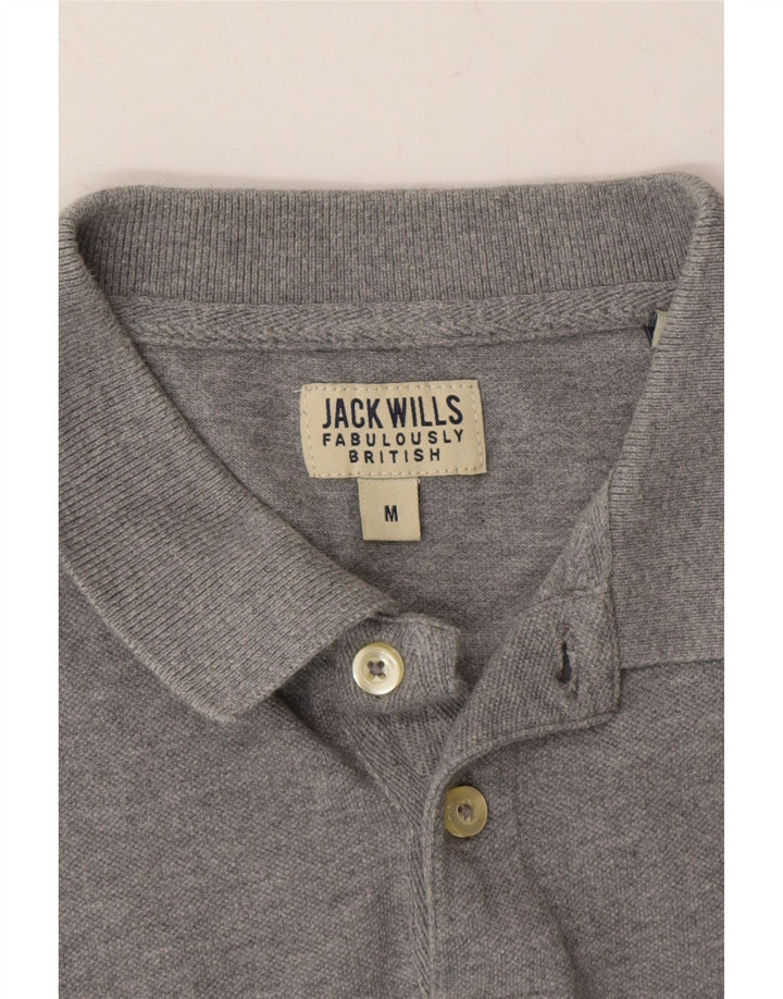JACK WILLS Mens Polo Shirt Medium Grey Cotton Vintage Jack Wills and Second-Hand Jack Wills from Messina Hembry 
