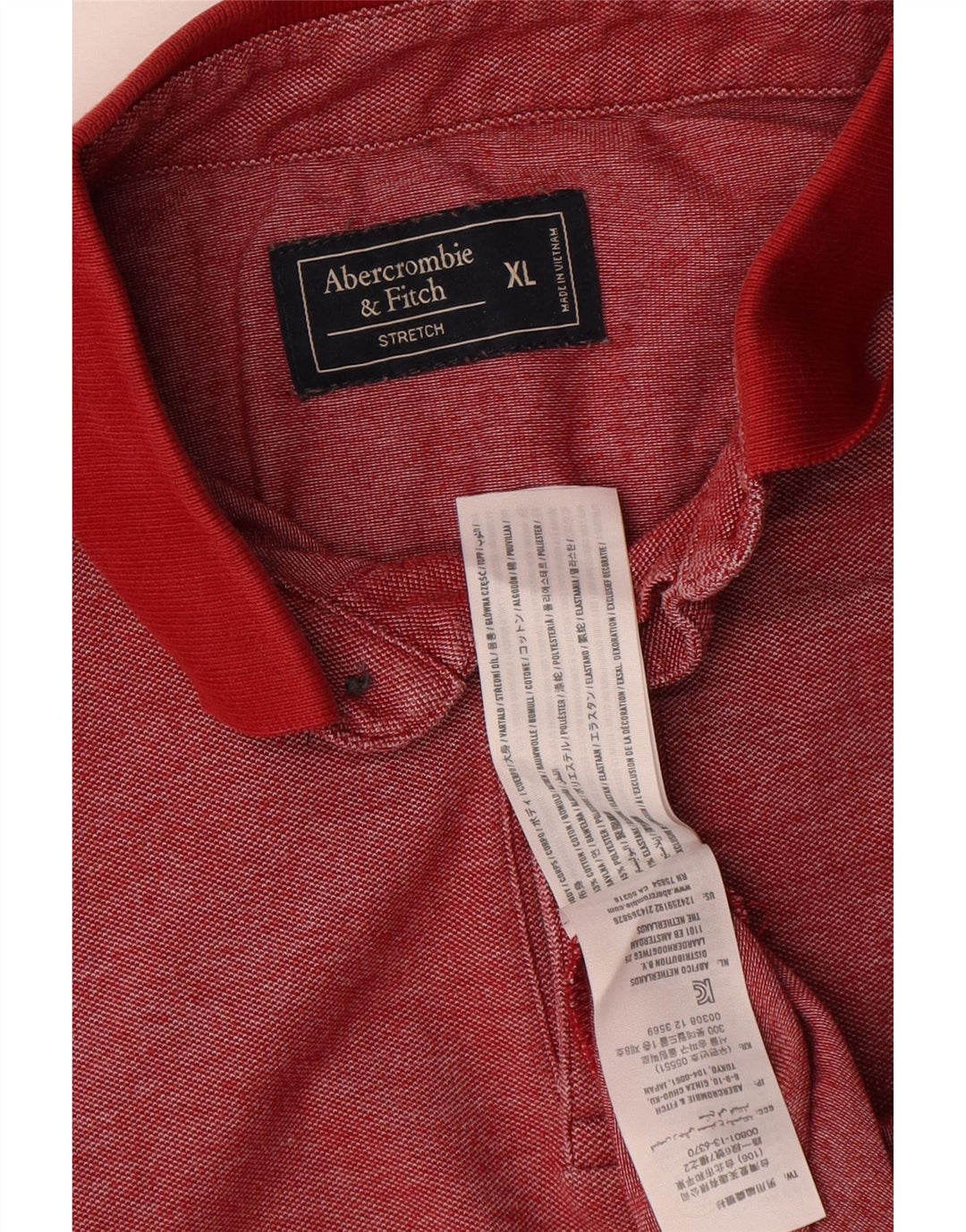Camisa polo masculina Abercrombie & Fitch XL poliéster vermelho
