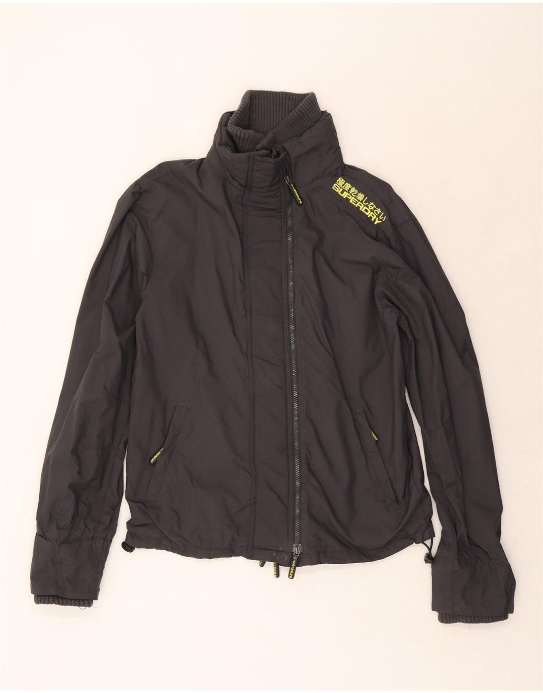 Jaqueta de chuva masculina Superdry Graphic UK 42 XL cinza nylon