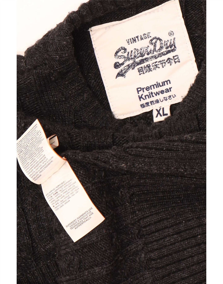 Suéter Superdry masculino com gola redonda XL cinza acrílico