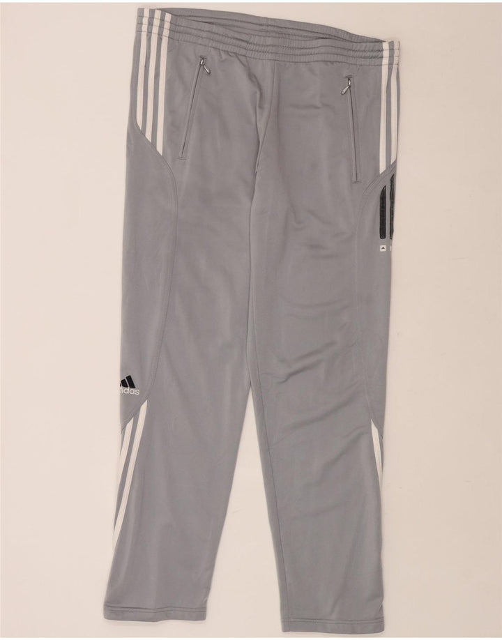 Calças de treino masculinas ADIDAS poliéster cinza grande
