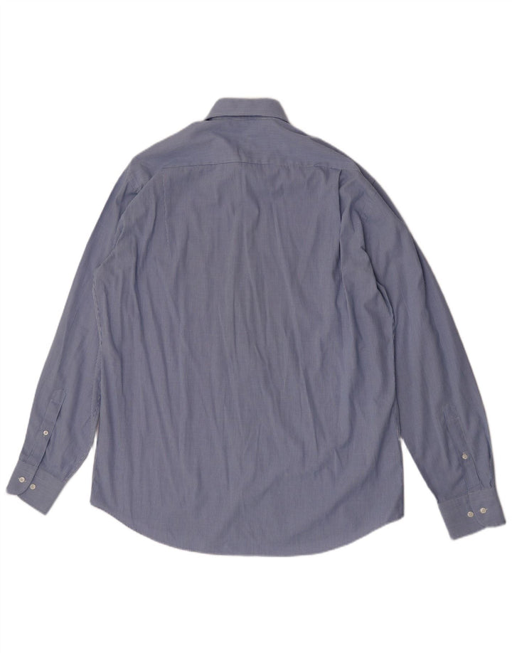 Camisa masculina Hugo Boss tamanho 41 16 grande algodão guingão azul