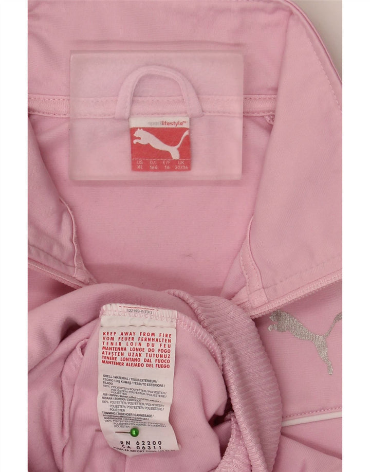 Jaqueta Puma Meninas Treino Top 13-14 Anos Poliéster Listrado Rosa