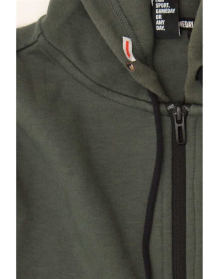 ADIDAS Mens Graphic Zip Hoodie Sweater Medium Green Cotton Vintage Adidas and Second-Hand Adidas from Messina Hembry 
