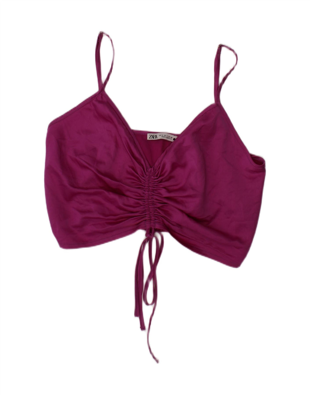 Zara Top curto feminino pequeno roxo poliéster