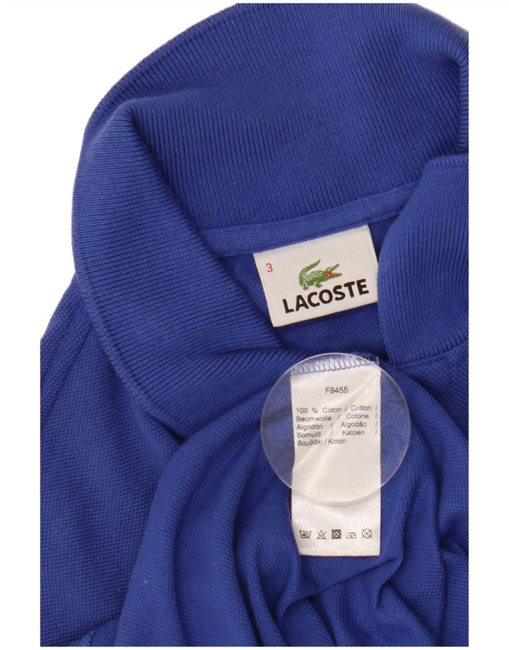 Camisa polo masculina Lacoste tamanho 3 pequeno algodão azul