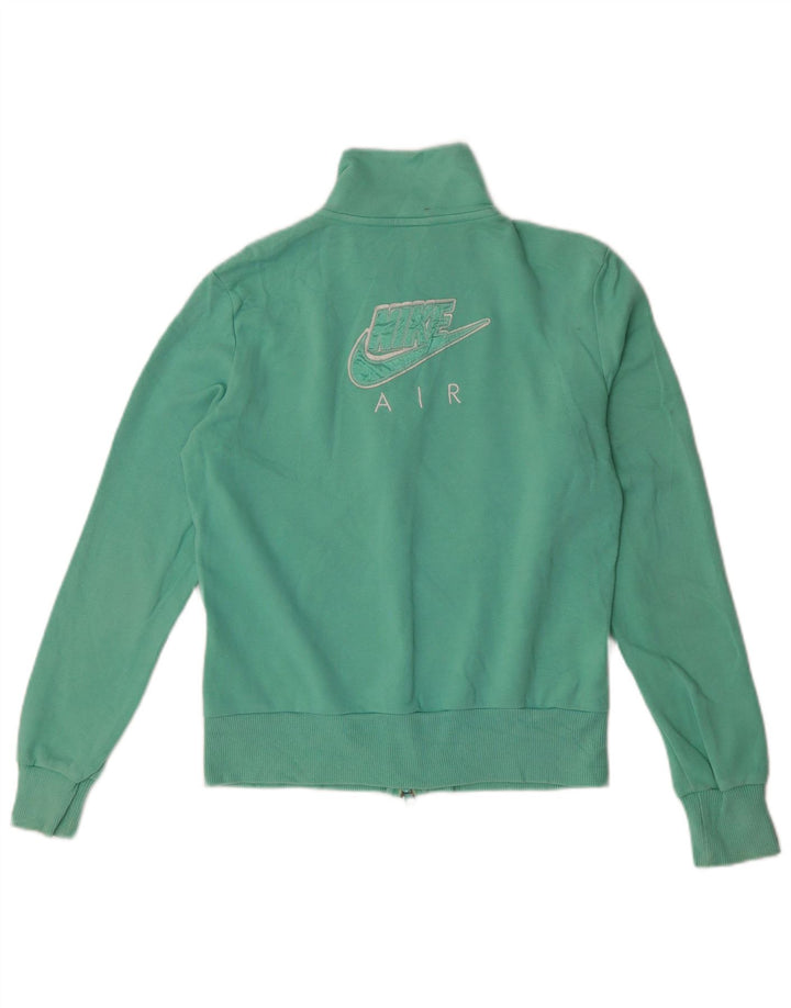 Jaqueta Nike feminina com agasalho gráfico UK 8/10 pequeno algodão turquesa