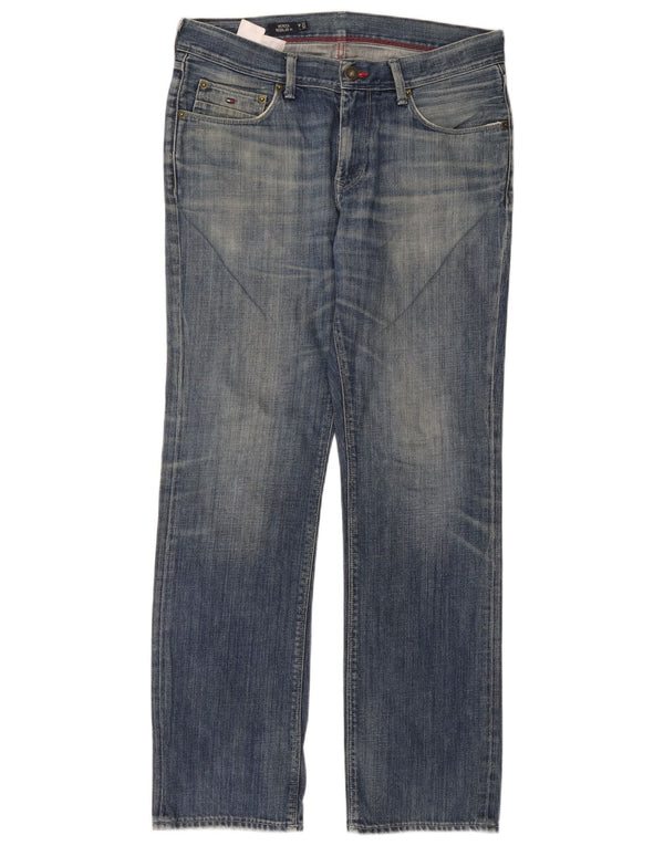 Tommy Hilfiger Masculino Mercer Regular Fit Straight Jeans W33 L32 Azul Algodão