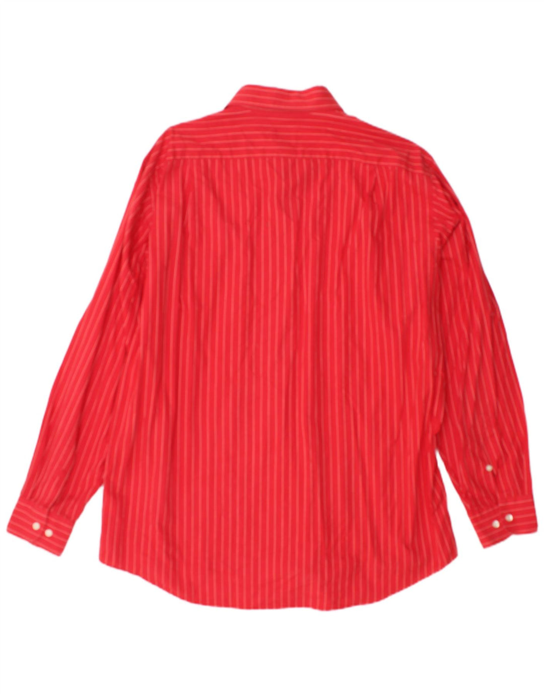 Camisa masculina Lacoste tamanho 43 grande algodão listrado vermelho