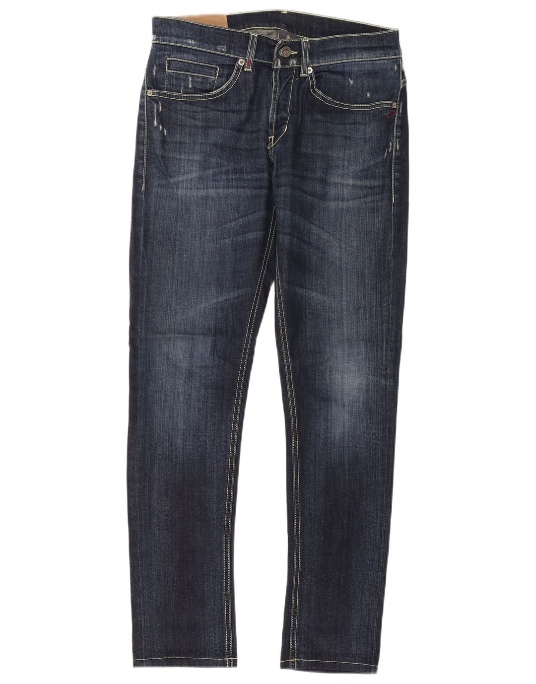 Dondup Mens Slim Jeans W31 L30 Azul Marinho Algodão