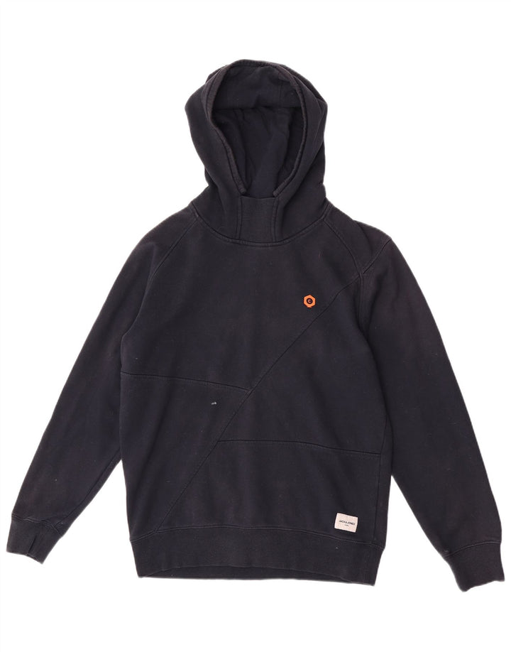 Jack & Jones moletom com capuz masculino médio algodão azul marinho