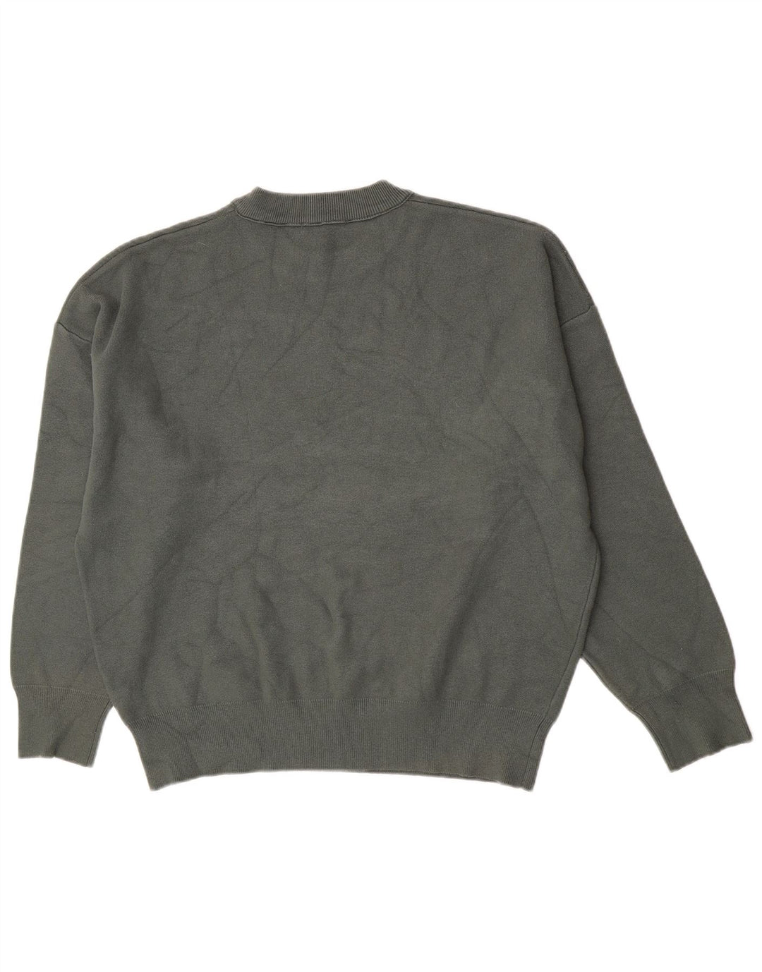 Zara Suéter masculino com gola redonda, grande viscose verde