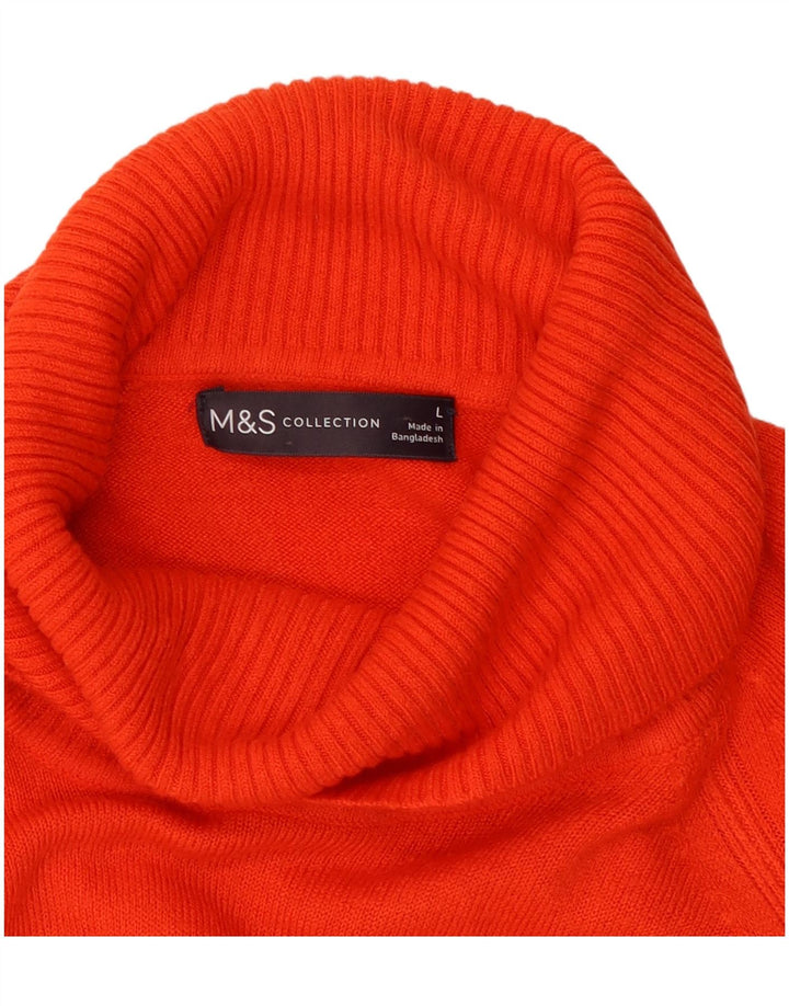 Suéter feminino Marks & Spencer com gola redonda Reino Unido 16 grande vermelho