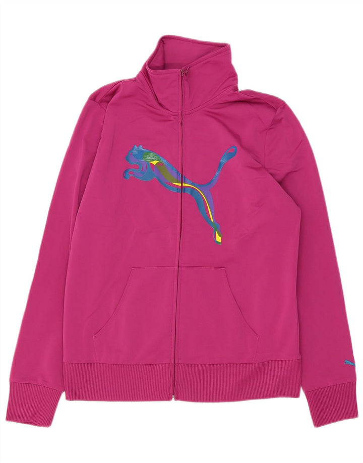 Jaqueta Puma Feminina Graphic Tracksuit UK 16 Grande Poliéster Rosa