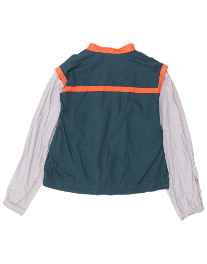 Jaqueta bomber feminina VINTAGE UK 18 XL verde colorblock