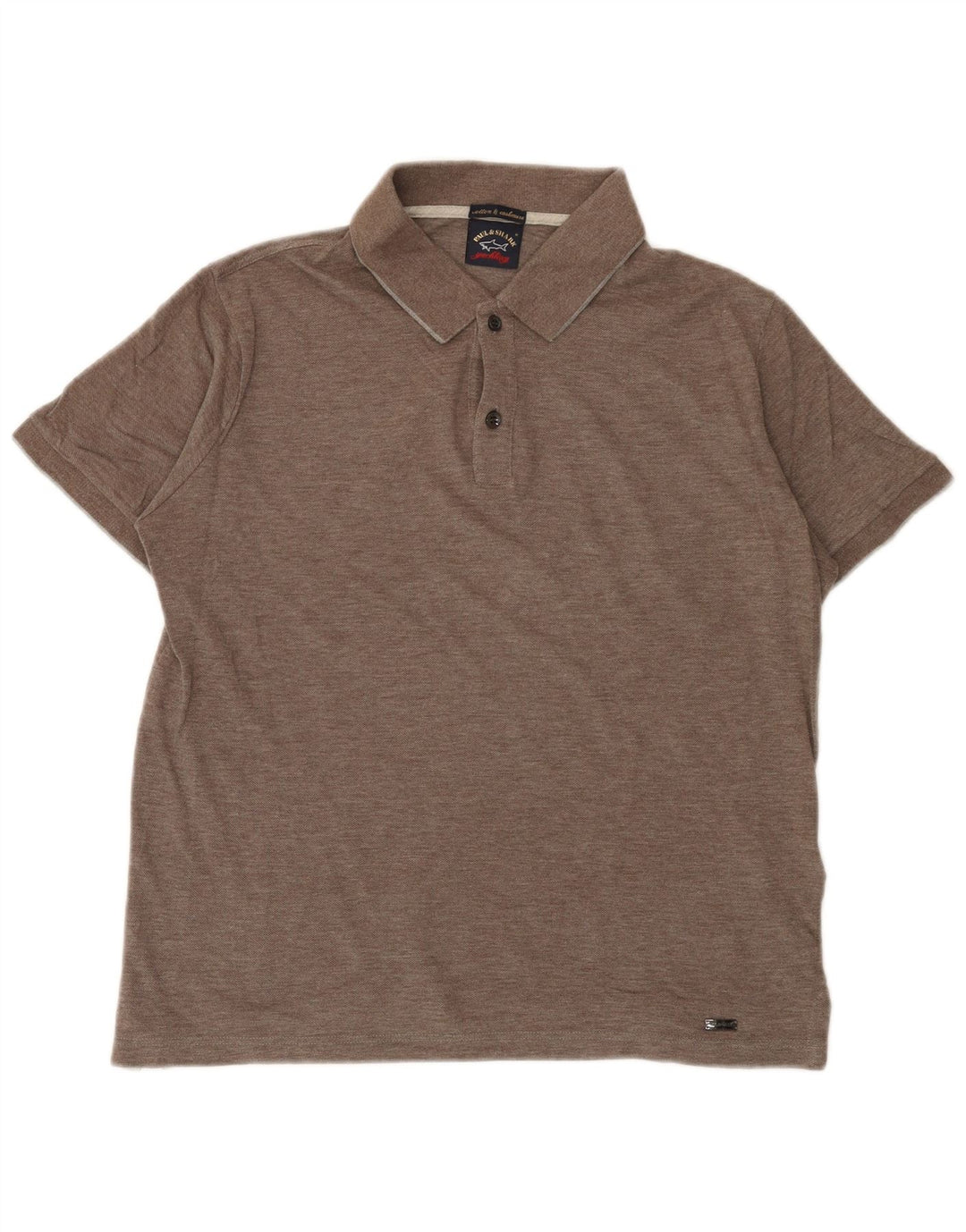 Camisa polo masculina Paul & Shark regular fit algodão marrom médio