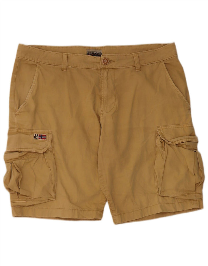 Shorts cargo masculino Napapijri W34 grande algodão bege