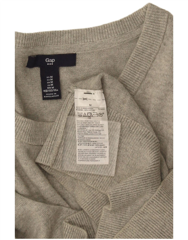 Suéter masculino Gap com gola canoa e algodão manchado cinza médio