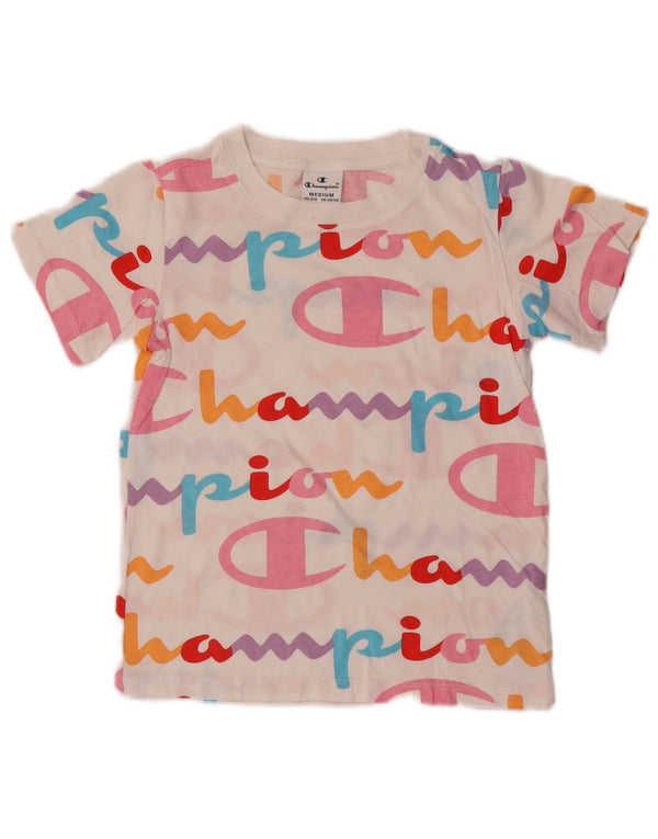 Camiseta feminina estampada Champion 9-10 anos médio algodão branco