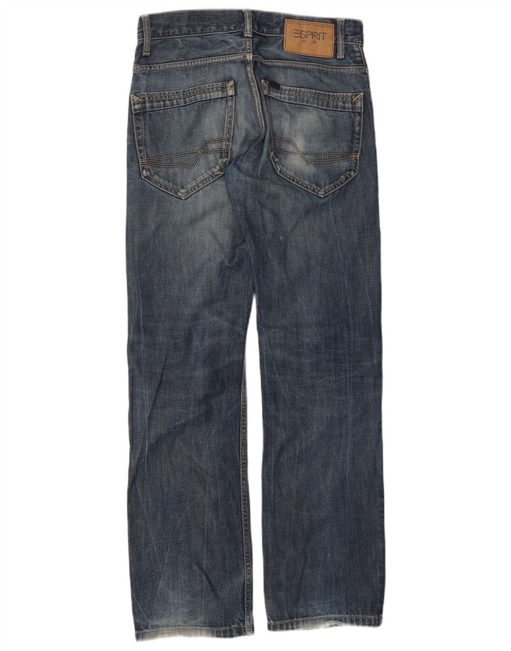 Calça jeans reta feminina Esprit W30 L32 algodão azul marinho