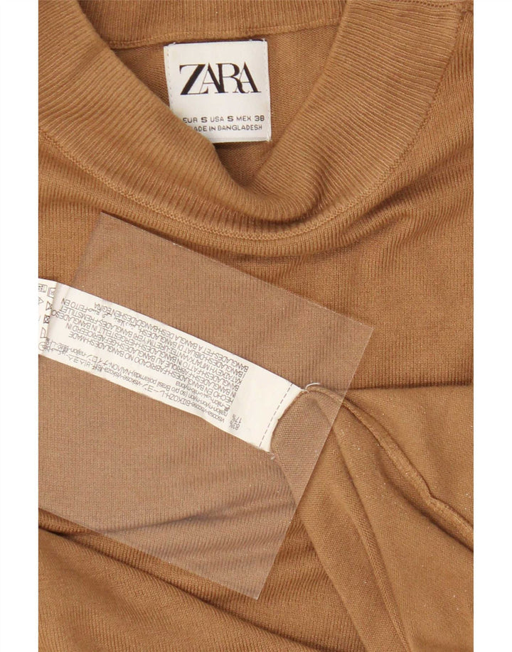 Zara Suéter masculino com gola tartaruga e viscose pequena bege