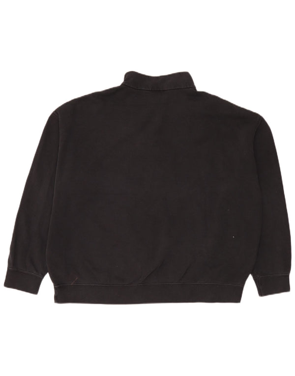 Moletom feminino Nike com zíper 1/4 oversized jumper UK 10 pequeno algodão preto