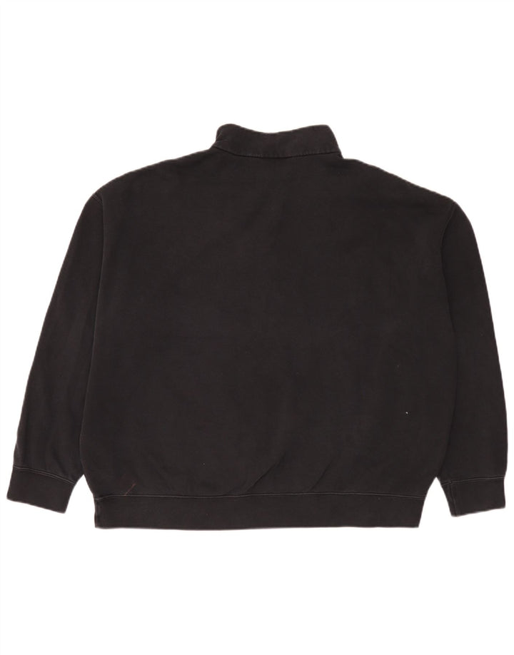 Moletom feminino Nike com zíper 1/4 oversized jumper UK 10 pequeno algodão preto