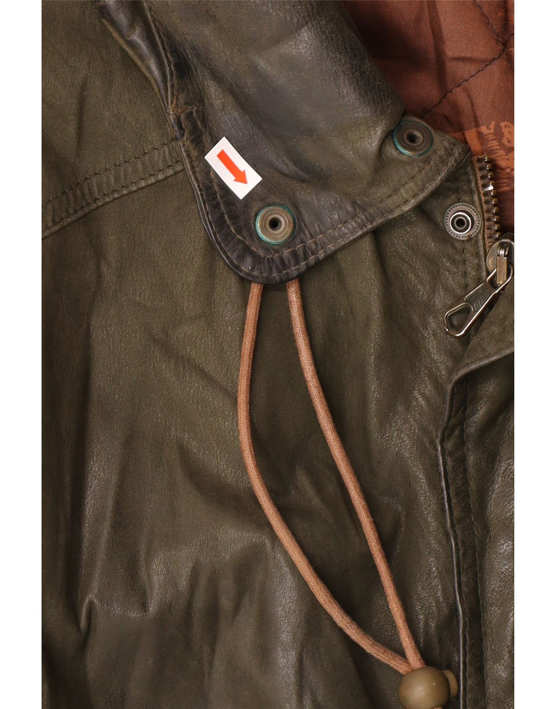 Jaqueta de couro masculina vintage IT 52 XL couro cáqui