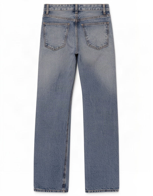 Calça jeans reta feminina Zara EU 34 2XS W24 L30 azul algodão
