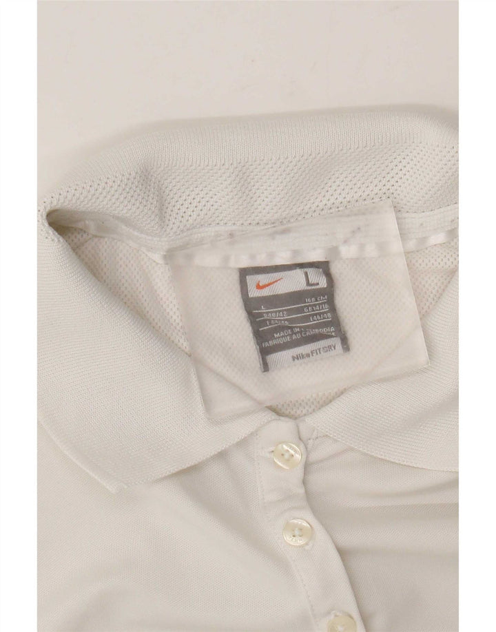 Camisa polo feminina Nike UK 14/16 grande branca