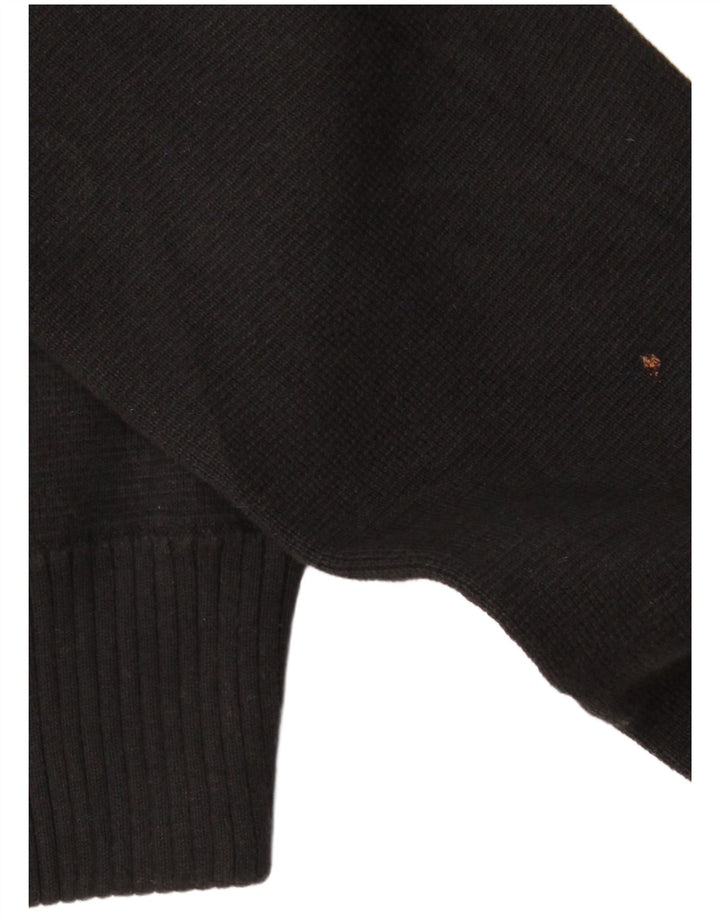 Suéter cardigã feminino ARMANI JEANS Reino Unido 12 algodão preto médio