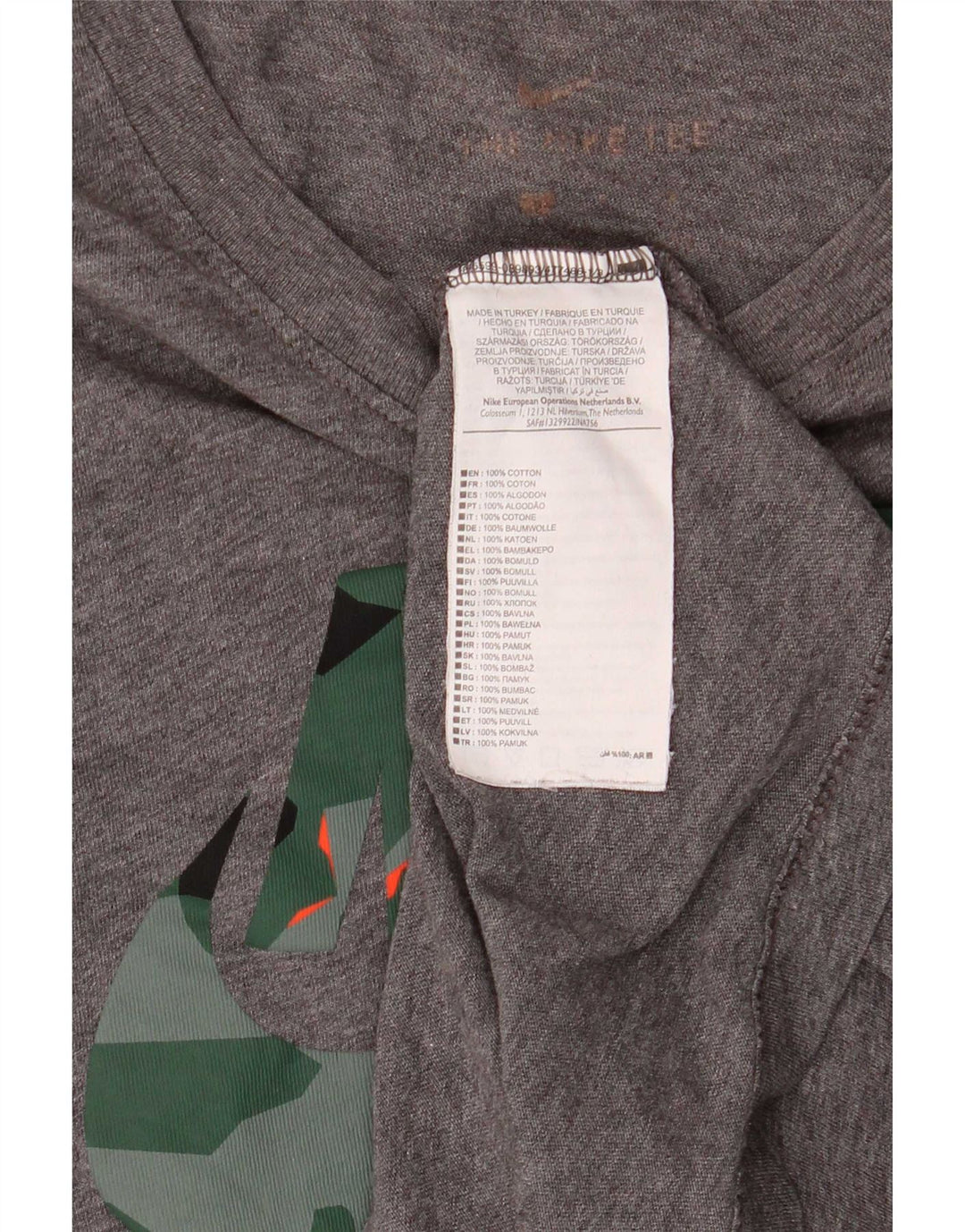 Camiseta Nike Masculina Dri Fit Graphic Top Pequeno Algodão Cinza