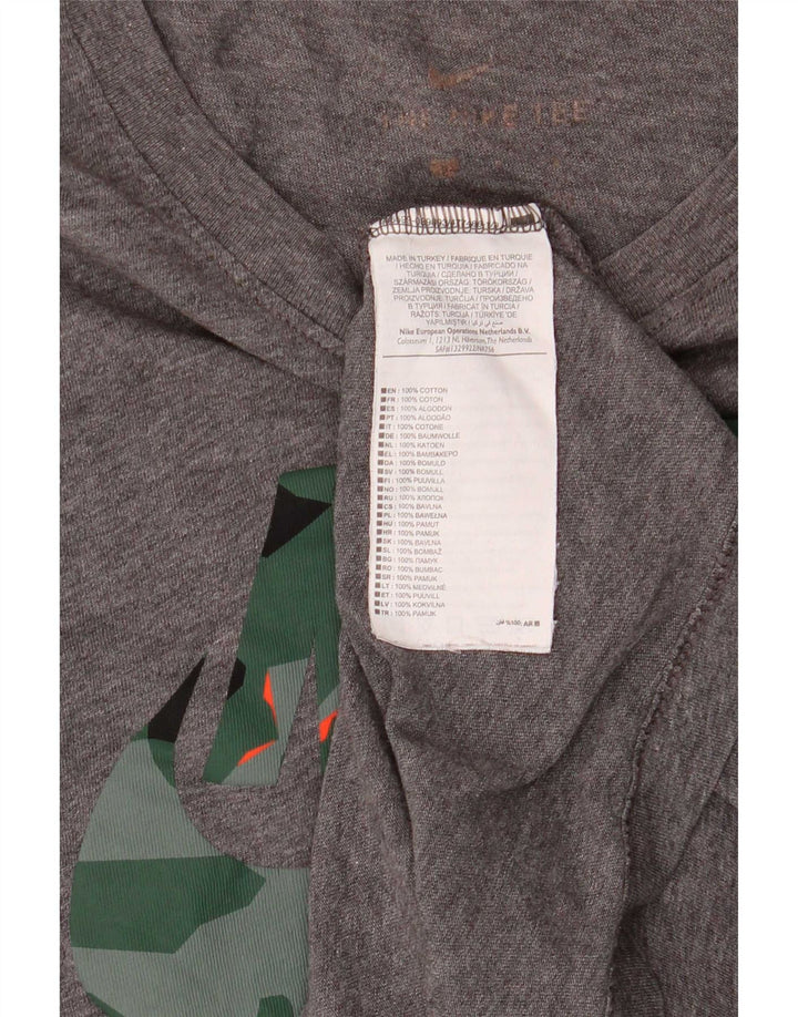 Camiseta Nike Masculina Dri Fit Graphic Top Pequeno Algodão Cinza