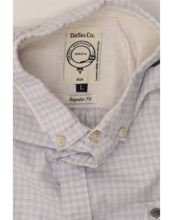 DIESEL Mens Regular Fit Shirt Large Blue Gingham Cotton Vintage Diesel and Second-Hand Diesel from Messina Hembry 