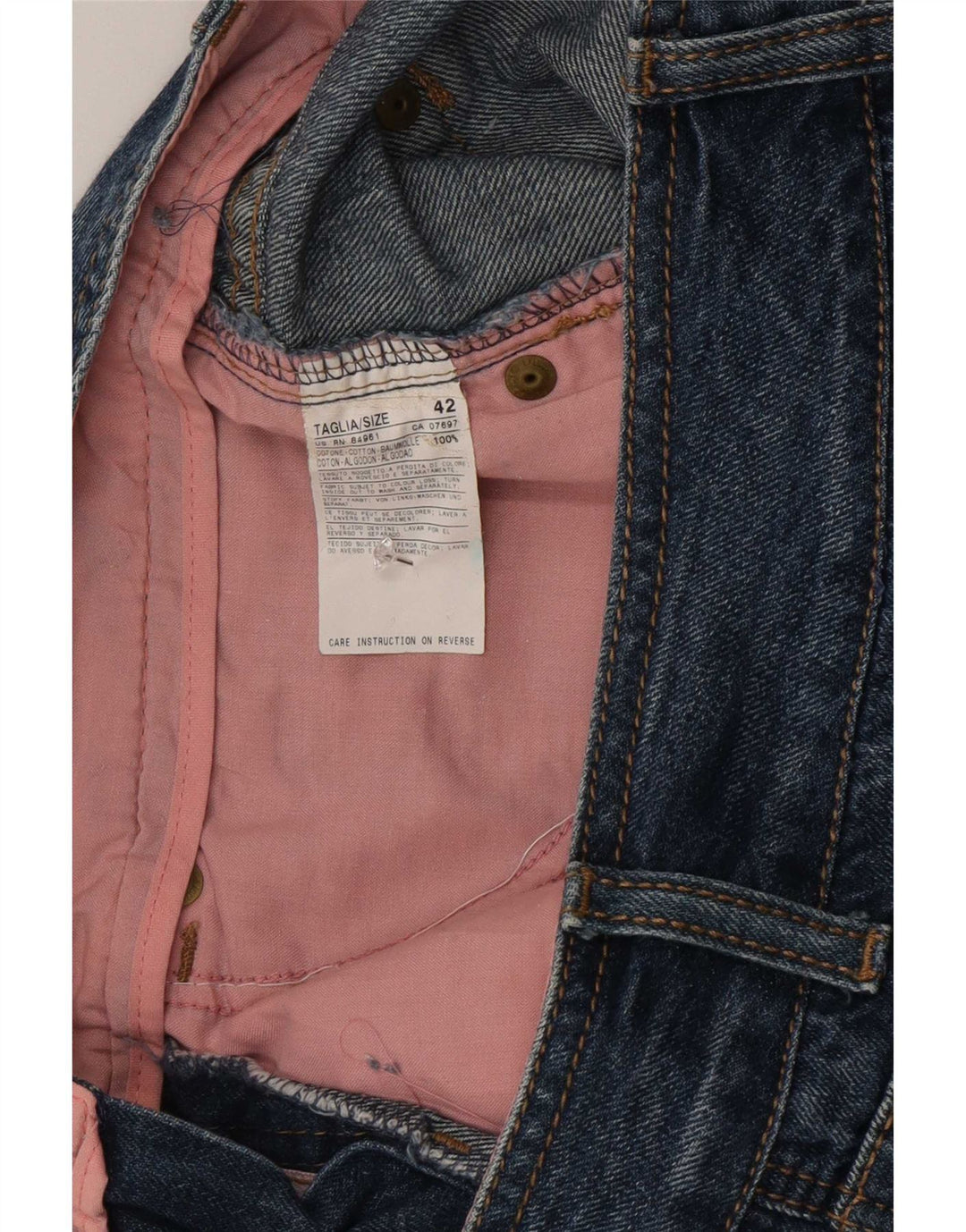 Shorts jeans feminino Benetton IT 42 médio W30 algodão azul